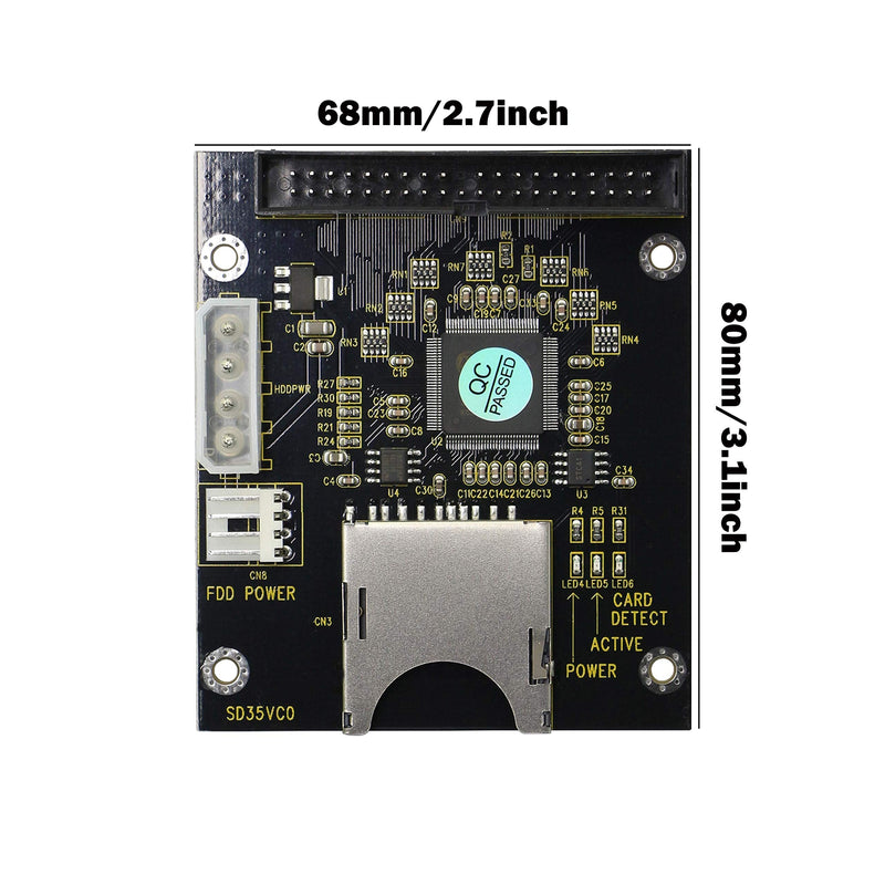 GINTOOYUN SD SDHC SDXC MMC to 3.5" 40Pin Male IDE Adapter Card SD Memory Card to IDE Hard Disk Drive Adapter