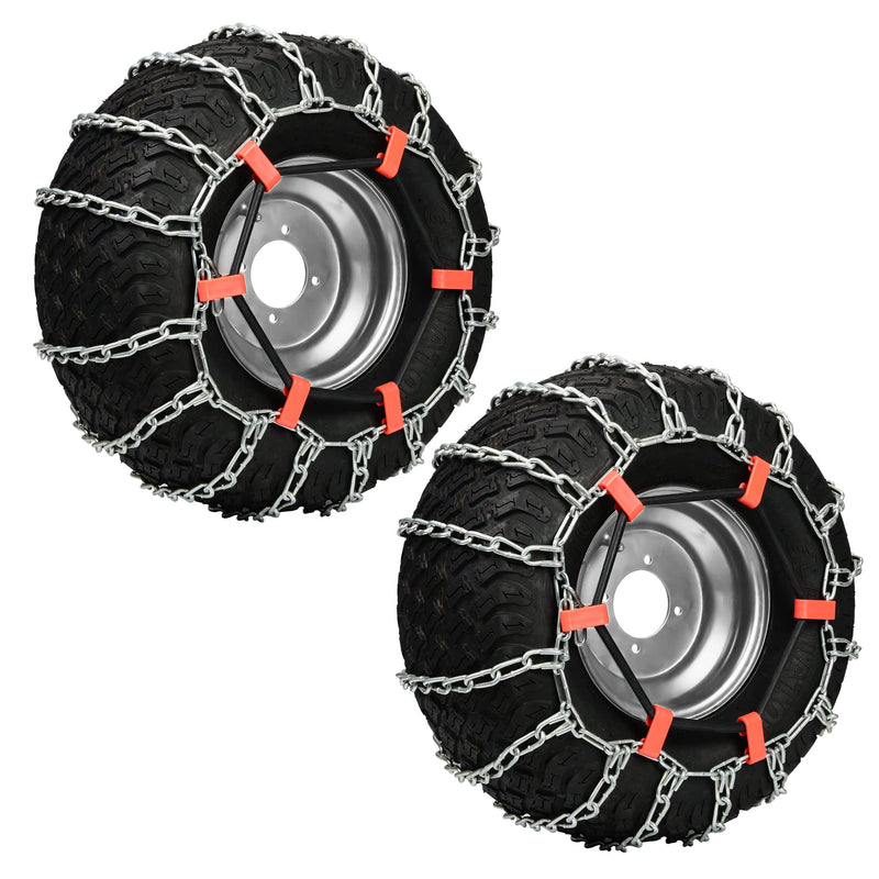 1 Pair Rubber Tensioner Snow Chain Tire Traction Chain Tightener Fit for 18x8.5-8, 18x9.5-8, 20x8.00-8, 20x10-8 Lawn Garden Tractor Snow Blower Tire Chain 6 Link Chain-009