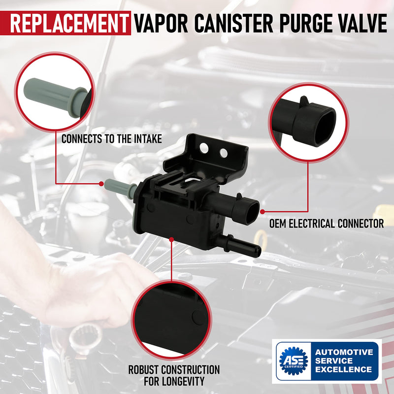 Vapor Canister Purge Valve- Replaces 214-1680, 911-032, 12597567 - Compatible with Buick, Cadillac, Chevrolet, GMC, Hummer, Isuzu, Pontiac, Saab, Saturn & Workhorse Vehicles - 2000, 2004-2018 911-032 GM