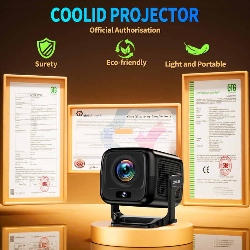 [Built-in App] Mini Projector 1080P FHD 4K Support Projector with Mouse Portable Projector with WiFi and Bluetooth 180° Adjustable Auto Keystone Portable Projector 4K Black