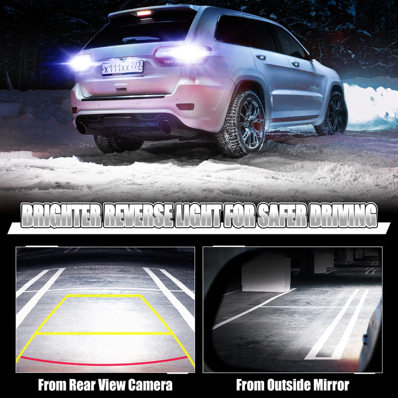 912 921 LED Bulb for Backup Reverse Lights, 2835 15-SMD Chipsets Error Free 300% Super Bright 906 922 W16W T15 LED Lights - (Pack of 2, White) 2pcs