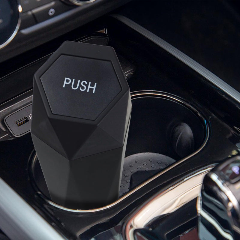 Car Trash Can, Car Trash Bin with Lid, Car Accessories for Women Interior, Car Garbage Can with Additional 2 ABS Hooks and 60pcs Trash Bags, Suitable for Home, Office, Car Organizer, Black BLACK 1PC