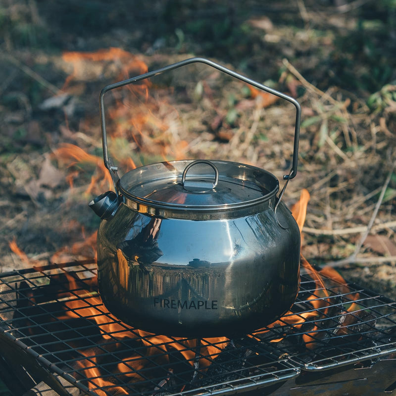 Fire-Maple Antarcti Portable 1.2 Liter Lightweight Stainless Steel Camping Kettle | Durable and Portable Camp Tea Pot | Ideal for Bushcraft and Outdoor Campfire Use 1.2L
