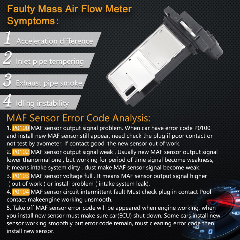  [AUSTRALIA] - Mass Air Flow Sensor Maf Meter Compatible with Acura ILX 13-14; MDX 07-13; RDX 07-14; RL 09-12 & Honda Accord 03-14; Civic 06-14; Odyssey 07-14; Pilot 09-14 & More Replace OE 37980-RNA-A01