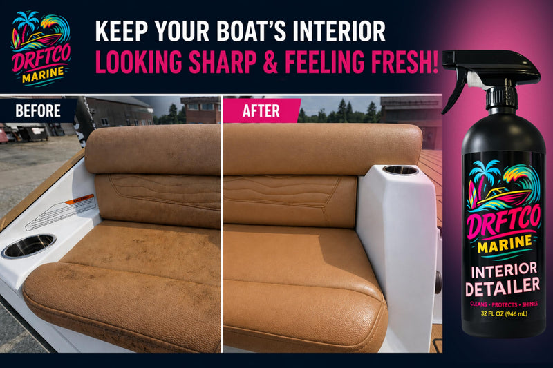Interior Boat Seat Cleaner & Detailer Spray | Cleans & Protects Vinyl, Plastic & Upholstery | UV Protectant, Non-Greasy Finish | Tropical Scent | 32oz