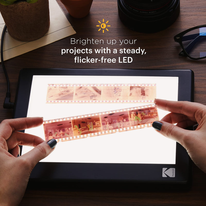 KODAK RODLLP5X4 Light Box, Tracing Light Box, Slide Viewer, White, 5"x4" | 98% Color Restoration, Slides & Negatives, USB or AAA Power, Glare-Free LED for Drawing Board & Tracing, Product Photography 5”x4”