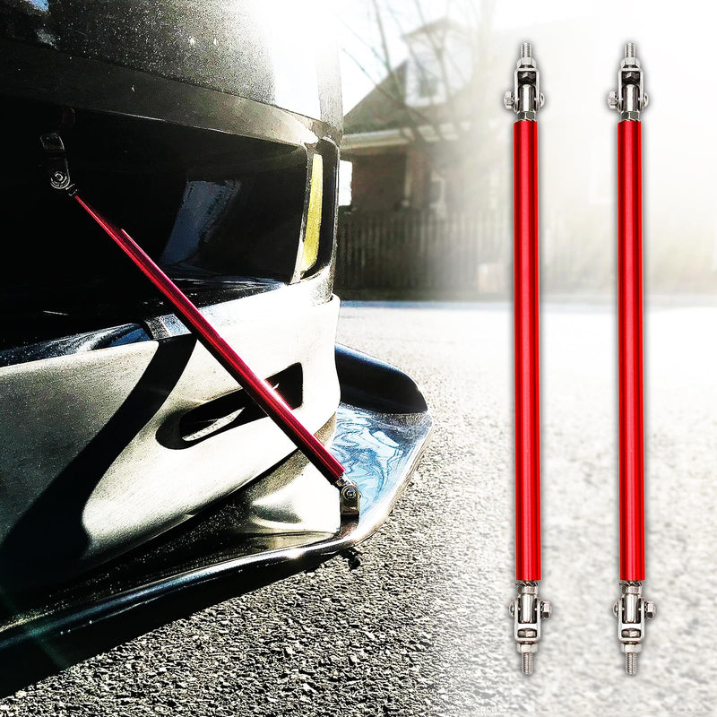 2PCS 8"-11" Adjustable Front Bumper Lip Splitter Diffuser Strut Rod Universal Bumper Lip Support Rods Compatible with Most Car Vehicles (Red) Red 8”-11”