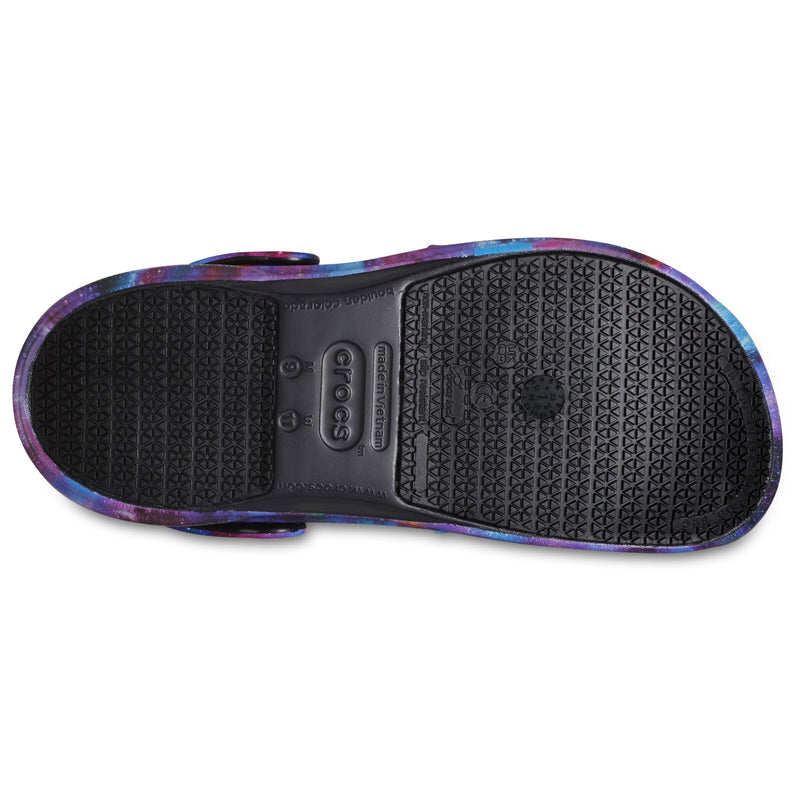 Crocs Unisex-Adult Bistro Graphic Clogs, Slip Resistant Work Shoes 9 Women/7 Men Black/Black
