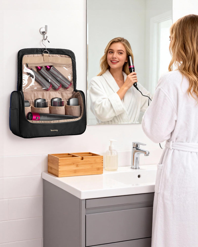 Teamoy Carrying Case Compatible with Dyson Styler and Attachments, Black | Padded Travel Bag for Dyson Multi-Styler, Portable Storage Bag Compatible with Dyson Airwrap Styler and Attachments