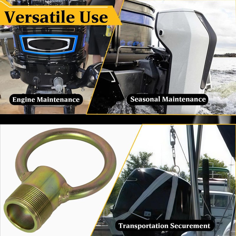 91-904551 Outboard Lifting Ring Tool – Compatible with Mercury, Yamaha, MerCruiser (1.5"-16 TPI Threads) – Universal Lifting Eye for Outboard Motors, Flywheel Puller, Boat Engine Hoist