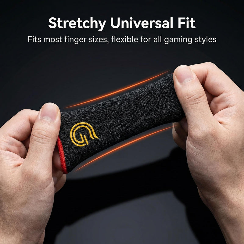 12-Pack Gaming Finger Sleeves for Mobile Gaming & Touchscreen | Carbon Fiber Material, High Sensitivity, Anti-Slip, Breathable, Ideal for Sweaty Hands, PUBG & COD Mobile FPS Games Black & Blue Combo