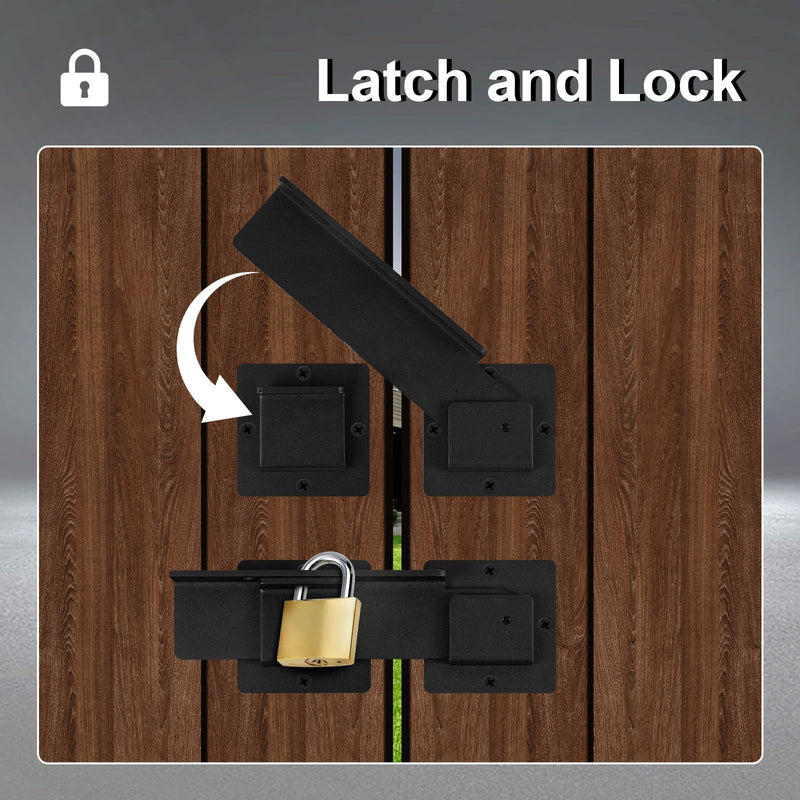 9" Flip Gate Latch Lock with Padlock Hole, 4mm Aluminum Anti-Rust Alloy Door Latch for Outdoor Wooden Fence, Sliding Swing Open Door,Wooden Fence, Barn Door, Shed,Yard,Screws(9 in - 2 Pack) 9 in - 2 Pack