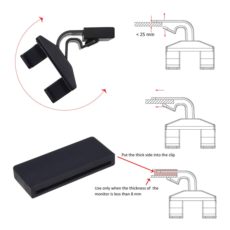 Kare Kind Smartphone Clip-On Holder - Attaches to Monitor and Laptops - Adjustable Mount for Slim or Thick Monitors (up to 25mm) - with A Universal Phone Dock/Stand