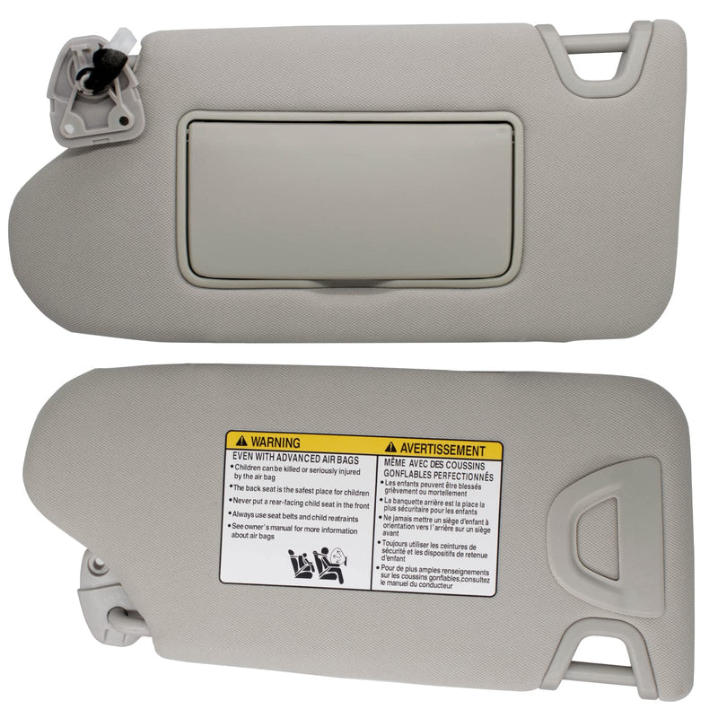 NHILES Left Driver Side Sun Visor Compatible with Nissan Altima 2013 2014 2015 2016 2017 2018 with Light, Without Sunroof 96401-3TA2A Color Gray Left Gray