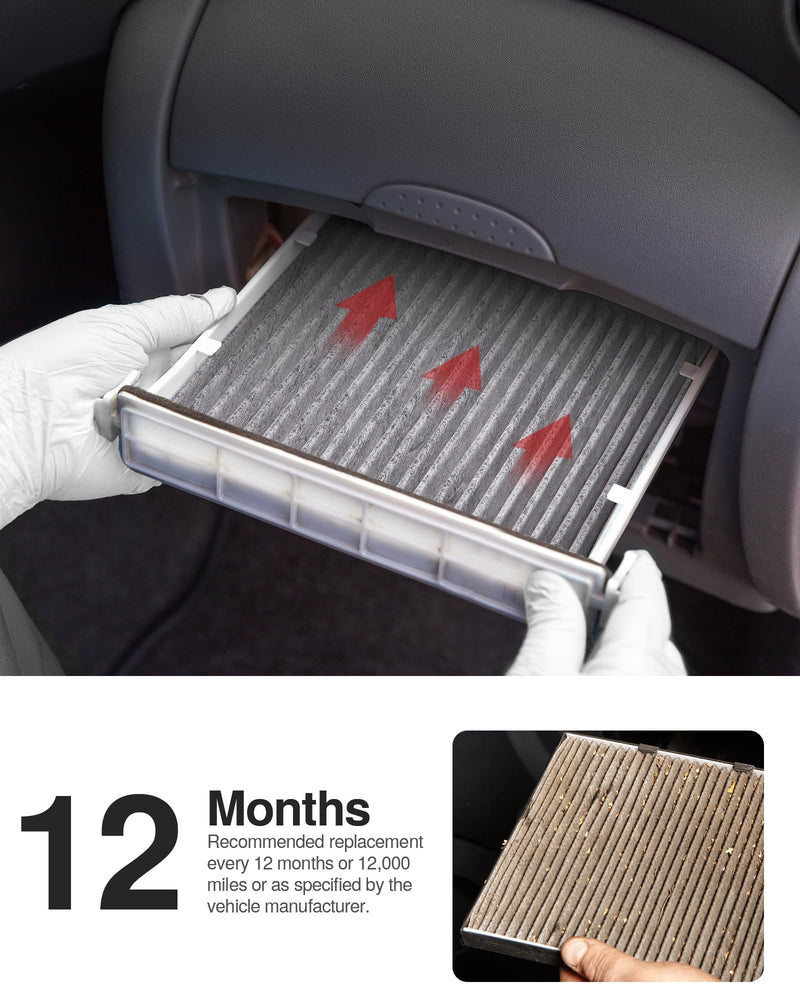 Puroma Cabin Air Filter with Activated Carbon, Replacement for 6091C, CP966, CF11966, Buick Enclave, LaCrosse, Cadillac ATS, CTS, Chevrolet Camaro, Cruze, Impala, Malibu, Silverado, GMC Sierra, Yukon 1
