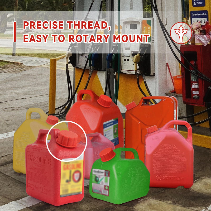5 Gallon Gas Can Cap Replacement, Coarse Thread Gas Cap for Gasoline, Portable Gas Tank Lid for 5+ Gallon Plastic and Metal Gas Cans, Includes Spout Replacement Old Style(Pack of 4) 4 PCS