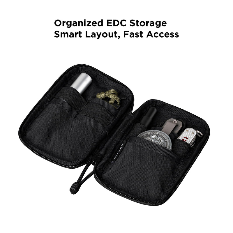 ALPAKA HUB Pouch Pro EDC Organizer - Small Tool Pouch for Electronics, Cables with YKK Zipper, Daily Use and Travel - Axogrid 300D Weatherproof UV Resistant Fabric Black Axogrid 300D