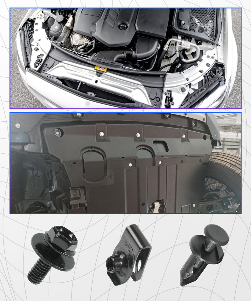 35PCS Car Engine Under Cover Splash Shield Guard Body Bolts Screws,Skid Plate Bolts Screw Kit,Bumper Screws,Engine Splash Shield Screw,Suitable for Most Cars and Sedans Replacement