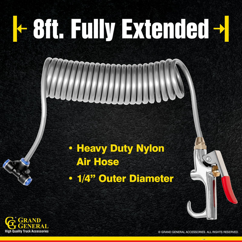GG Grand General 99511 Heavy Duty Truck Air Seat Blow Gun Kit with 8 Feet Coil for Fast Cleaning of Truck Cab