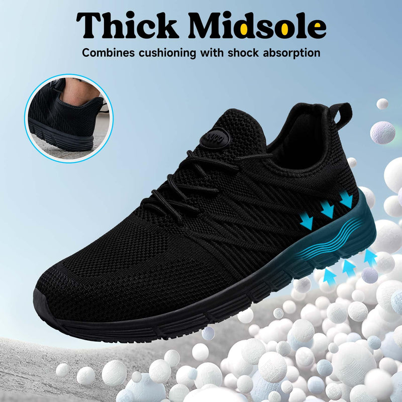 Non Slip Work Shoes for Women Slip On Sneakers Water Resistant Shoe Slip Resistant Food Service Zapatos Antideslizantes para Mujer, Black US 5-11 8 Polar Night