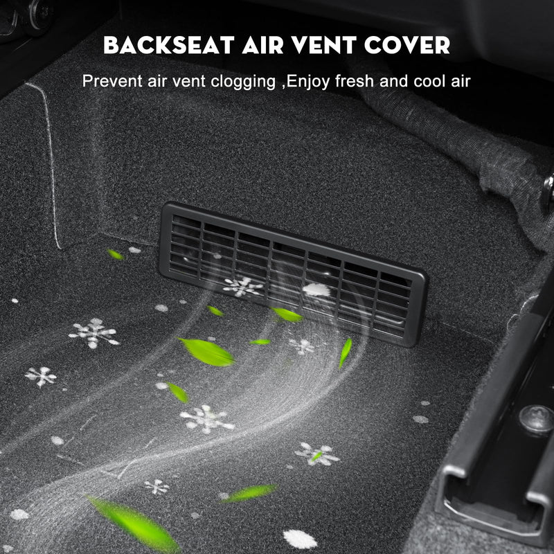 2PCS New Model Y Juniper Backseat Floor Air Vent Cover Air Flow Vent Grille Protection Rear Under Seat Air Condition Outlet Grille Protector for 2025-2026 Tesla Model Y Juniper Accessories 2025 New Model Y Juniper