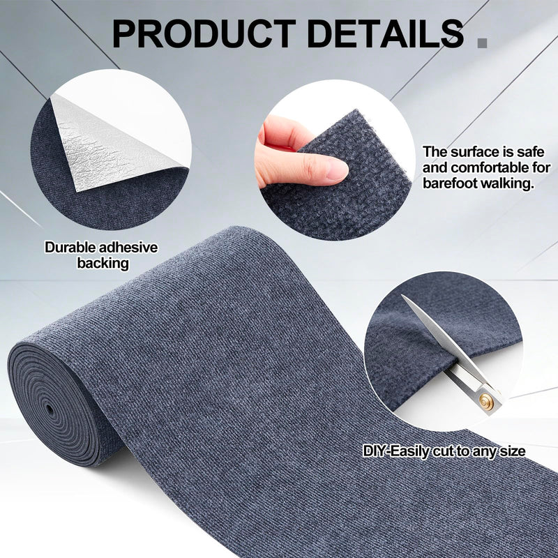 Nuanchu 12 in x 20 ft Self Adhesive Marine Carpet, Boat Trailer Bunk Carpet with Soft Cut Pile 0.14" Thick Waterproof Boat Non Slide Carpets Roll for Indoor Outdoor Home Patio Porch Deck(Smoke Gray) Smoke Gray