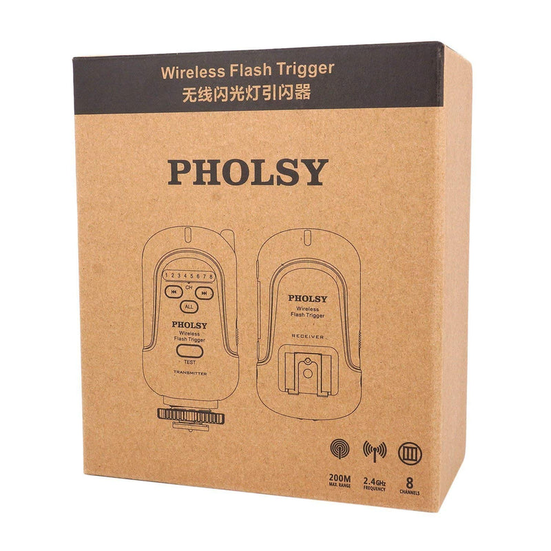 PHOLSY Wireless Flash Trigger Kit Remote Speedlite Trigger with 3.5mm PC Receiver for Flash Units with Universal ISO Hot Shoe Compatible with Canon Nikon Panasonic Olympus Fujifilm Pentax Samsung Sony