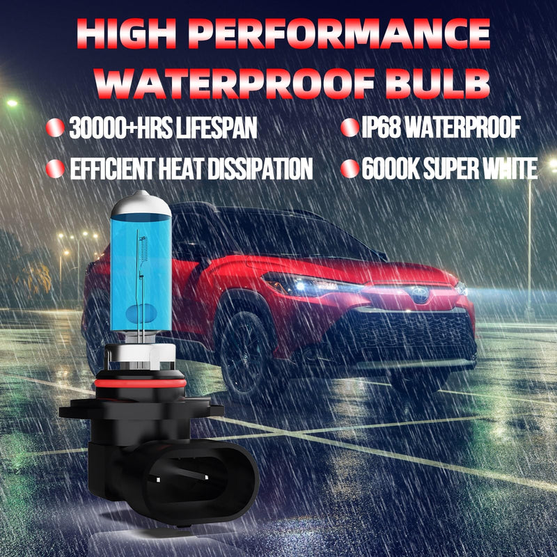 Light Bulbs Fit For Dodge Ram 2013-2015 with projector, Halogen Headlight Bulb And License Plate Lights Combo, 9005 9012 9145 High Low Beam Fog Lights, 6000K White Light, Pack of 8