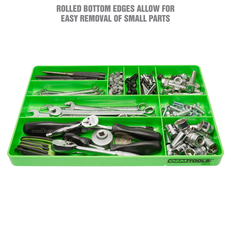OEMTOOLS 22213 Tool Box Organizer Tray – 10-Compartment Tool Chest Organizer for Parts, Bolts, and Small Tools – Stackable Drawer Tray Design Drawer Organizer Parts Tray