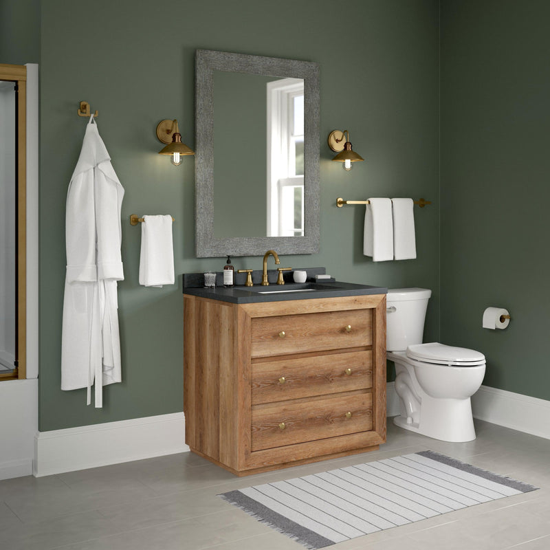 Franklin Brass Granville 4-Piece Bathroom Set Satin Gold 18" Towel Bar w/ 6" Extender, Toilet Paper Holder, Hand Towel Holder, Hook | Bathroom Accessory Set Towel Holder Hardware GRNV64-SG