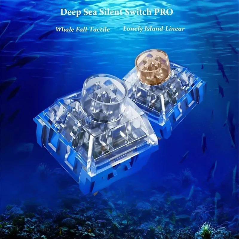 Kailh Box Whale Pro Silent Switches,Deep Sea Silent Tactile 3-Pin 45gf Waterproof Dustproof Mechanical Keyboard Switches(Whale Tactile,108Pcs) 108Pcs Whale Pro(Tactile)