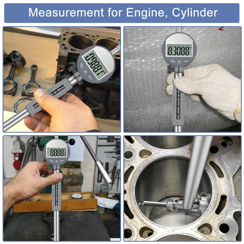 HDLNKAK Digital Dial Indicator Bore Gauges (2"-6"/0.0005"), Engine Cylinder Measurement with Carbide anvils Digital Display Bore Gauge