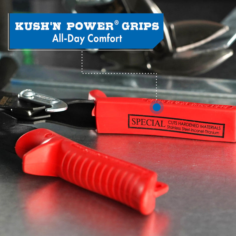 MIDWEST Special Hardness Aviation Snip - Left Cut Offset Stainless Steel Cutting Shears, Made in the USA - MWT-SS6510L