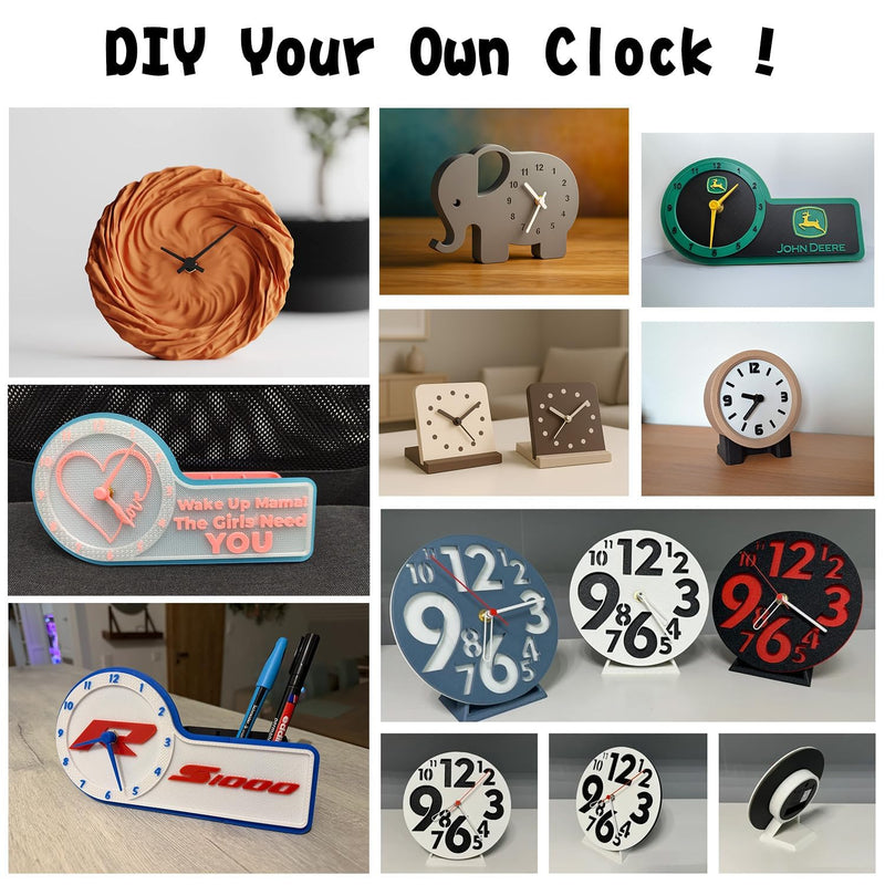 3D Printer DIY Clock Model Components Kit, Creative Model Makerworld MH011 Clock Mechanism Replacement Compatible with Bambulab P1P/P1S/A1/A1 Mini/X1/X1C/X1E 3D Printers-Prints NOT Included(10 PCS) 10 Pcs
