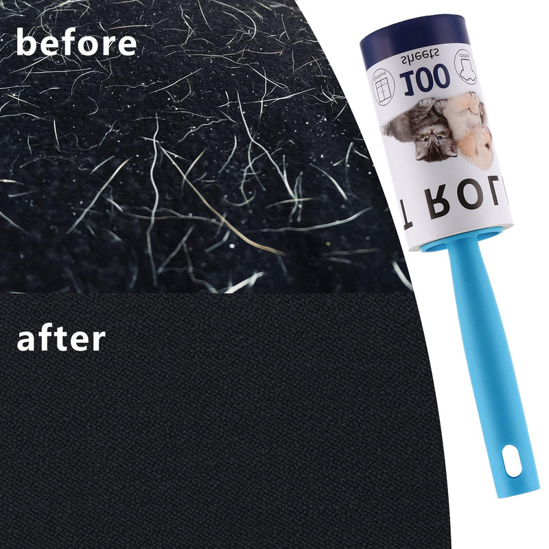 ASelected 10 Pcs Lint Roller Refills with 1 Handle,1000 Sheets Roller Sticky Pet Hair Remover for Pet Cat Dog Hair, Dust,Clothes, Sofa