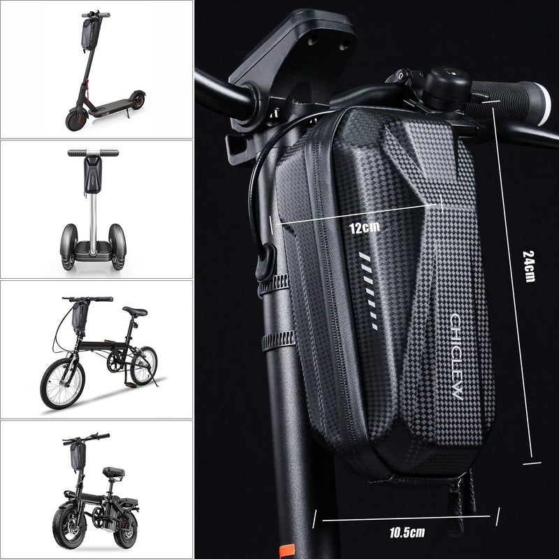 Portable Electric Scooter Bag, Quick Release Scooter Storage Bag with 2L/3L Large Capacity, Waterproof Front Handlebar Bag for Carrying Phone, Wallet, Tools Black