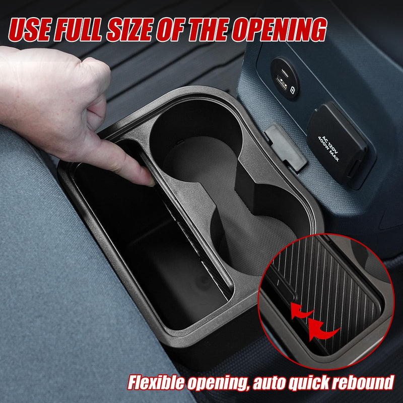 Mabett Trash Can for Ford Maverick 2025 2024 2023 2022, Multi-Function Maverick Accessories, Trash Bin with Cup Holder, Extra Rear Storage Box