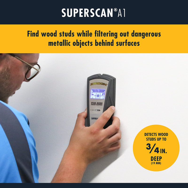 Zircon SuperScan A1 Advanced Stud Finder with Target Control and StudScan Mode