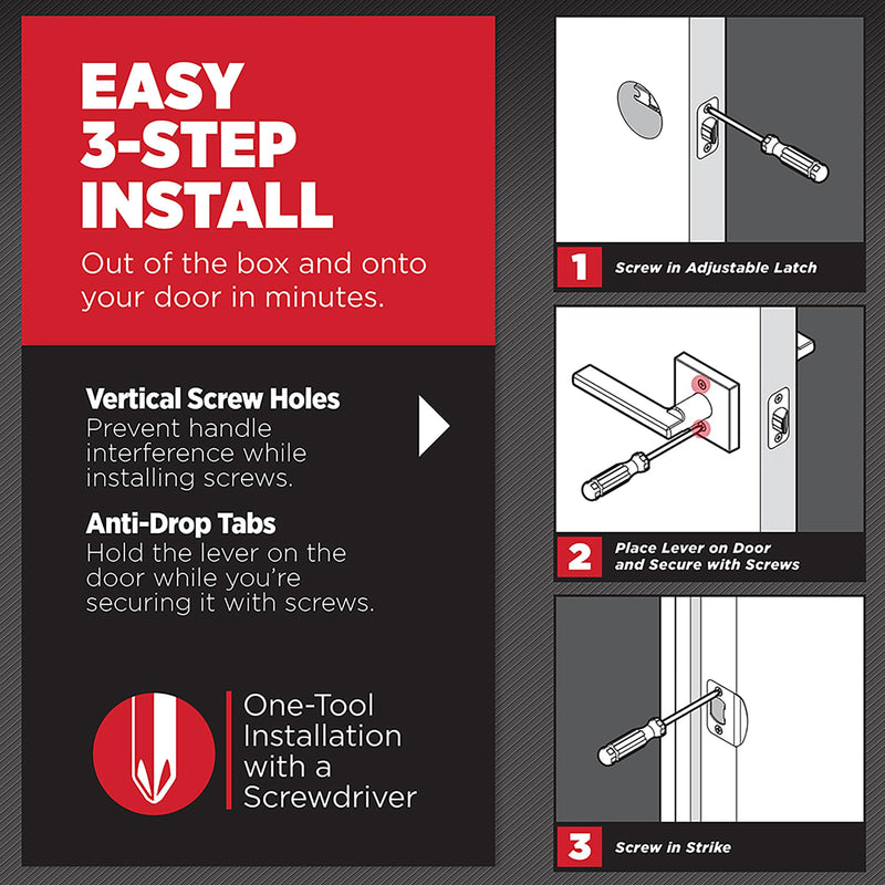 Kwikset Halifax Interior Passage Door Handle, Lever For Closet and Hallway Doors, Reversible Non-Locking Handle Lever, Satin Nickel, with Microban Protection 1 Pack