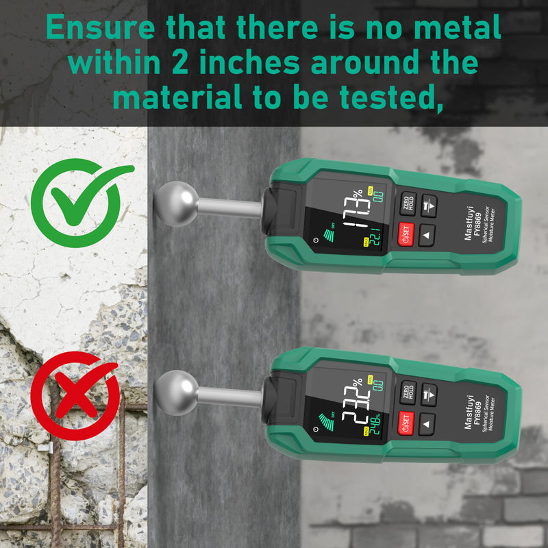 Pinless Wood Moisture Meter,Non-Destructive Depth 5-40mm for Wood & Walls | Digital Moisture Detector Built-in Flashlight for Concrete, Floors Piness