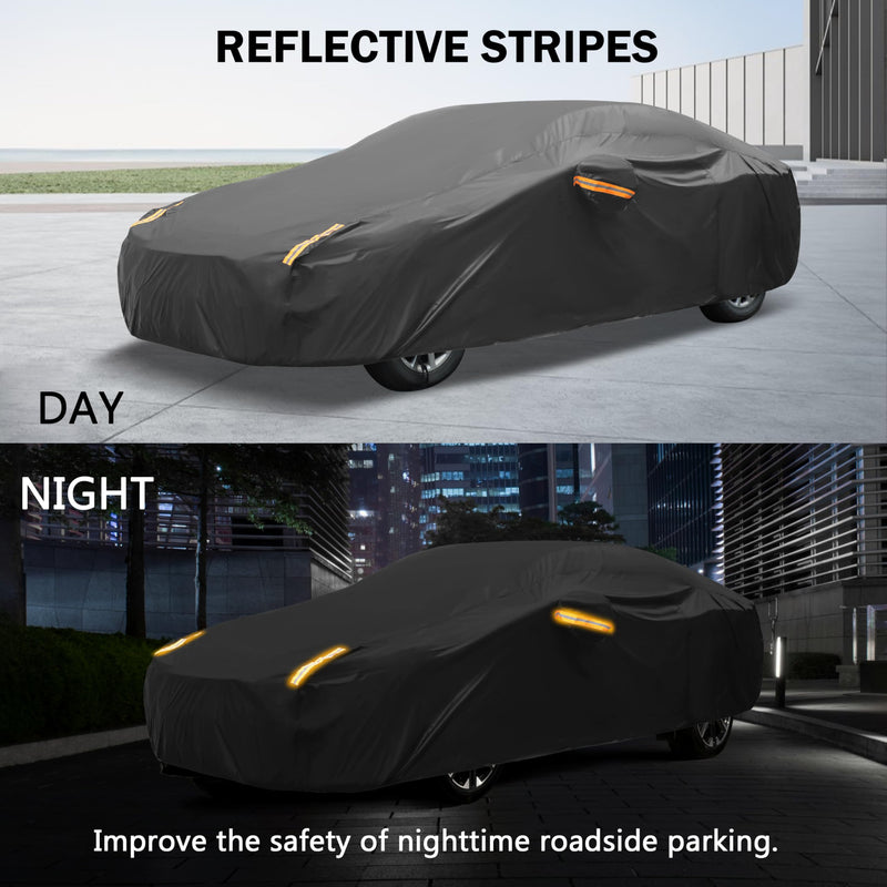 MORNYRAY Compatible with Jeep Wrangler 2 Door, Custom Fit JK JL TJ YJ CJ,Outdoor Waterproof Sun Rain Snow Hail Protection with Driver Door Zipper (Black, Custom Fit Jeep Wrangler 2 Door)