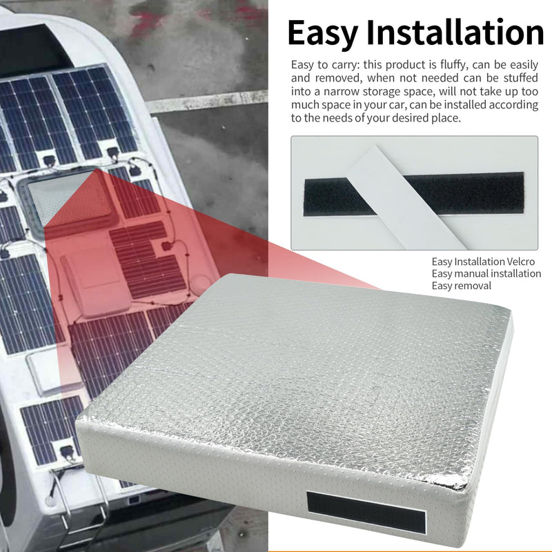 2PCS 14"x14"x3" Universal RV Vent Insulator, RV Skylight Cover with Reflective Surface, Skylight Shade Energy Savings Sunroof Fits for 14 Inch X 14 Inch RV/for Camper Vents 2PACK 14"x14"x3"