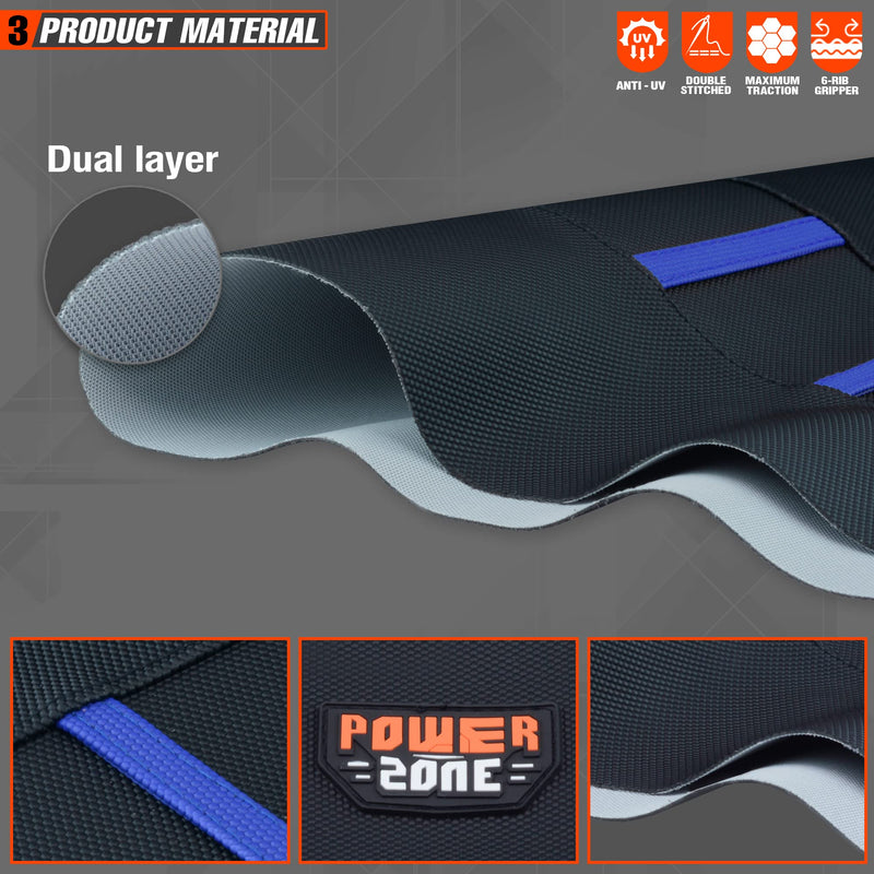 Universial Dirt Bike Seat Cover - Soft Ribbed Rubber Seat Covers for Motorcross Enduro Blue