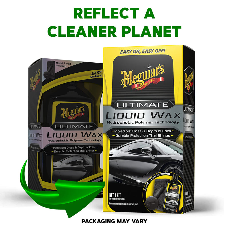 Meguiar's Ultimate Liquid Wax, Durable Protection that Shines, Towel and Pad Included - 16 Oz Bottle