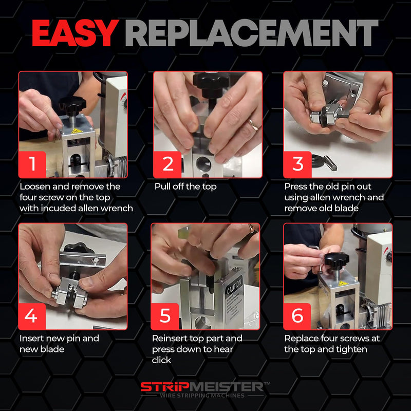 StripMeister E350x Ultra-Grip Feeder Replacement - Feeder & Shaft Assembly Replacement for StripMeister's E350x Wire Stripper Machine