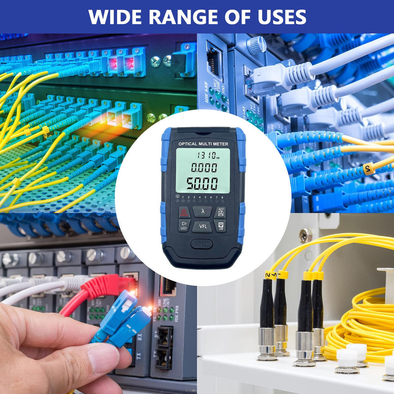 5-in-1 Fiber Optic Cable Tester, Portable Optical Power Meter with Fiber Optic Light, FC/SC/ST Universal Interface medium