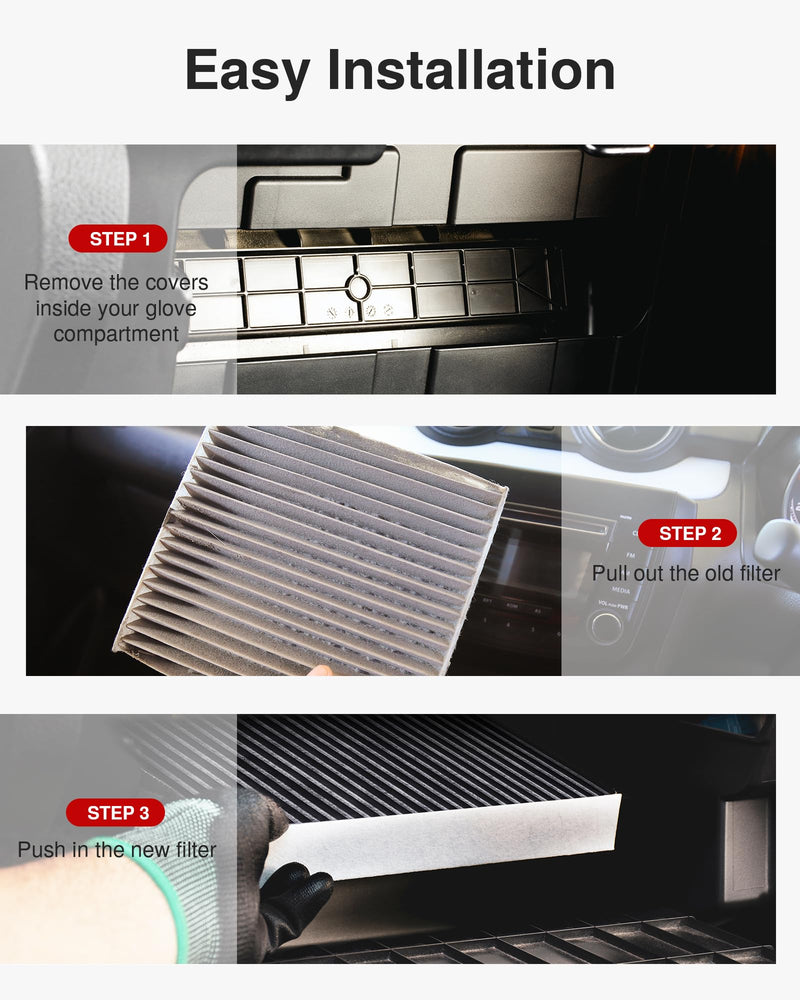 Puroma Cabin Air Filter with Activated Carbon, Replacement for 6091C, CP966, CF11966, Buick Enclave, LaCrosse, Cadillac ATS, CTS, Chevrolet Camaro, Cruze, Impala, Malibu, Silverado, GMC Sierra, Yukon 1