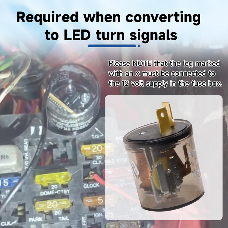LED Flasher Relay 2 Pin 12V Electronic LED Turn Signal Flasher Blinker Relay 2-terminal for Cars Trucks Motorcycles, Two Prong Round (1pcs 2-pin, Without Ground Wire) 1pcs 2-pin, no ground wire