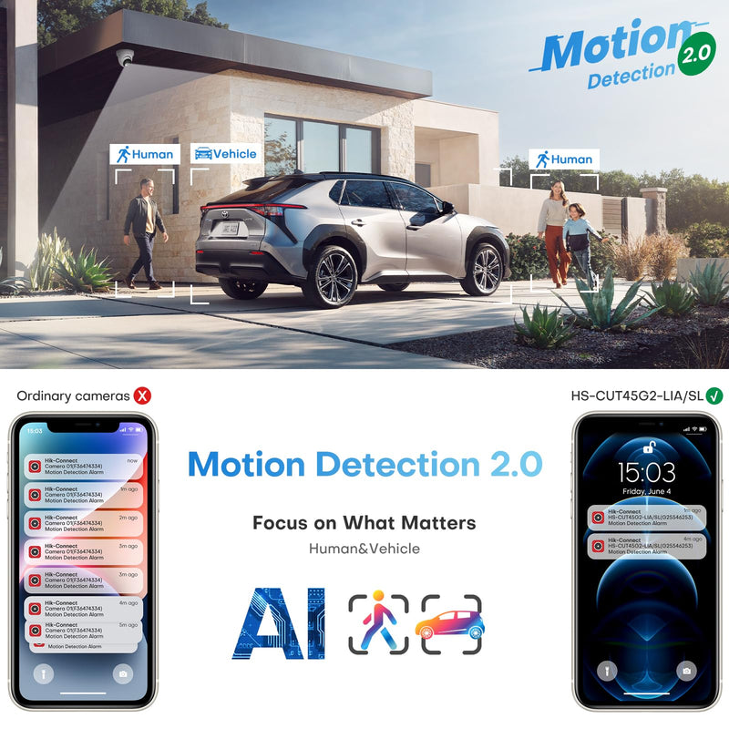 5MP Outdoor PoE IP Turret Camera, Sound & Light Alarm, Active Deterrence, Smart Color Night Vision (98ft), 2-Way Audio, AI Human/Vehicle Detection, Full Metal IP67, 115°Wide Angle, 120dB WDR White - 5MP Active Deterrence