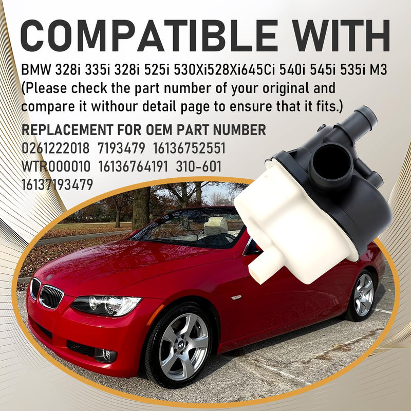 Fuel Vapor Leak Detection Pump 0261222018 Compatible with BMW 16137193479 310-601 Fuel Leak Diagnostic Vapor Detection Pump 16136764191 16136752551 Equipment Self-Diagnosis Module